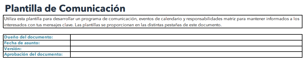 Ejemplo de portada para  plan de comunicación digital
