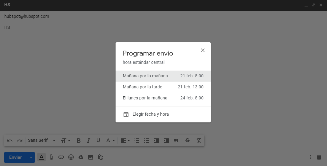 Cómo programar un envío de correo en Gmail: elegir fecha y hora predeterminada