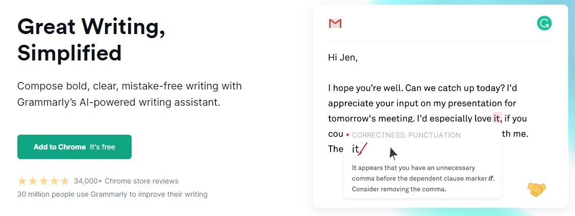 Programas de marketing de contenidos: Grammarly