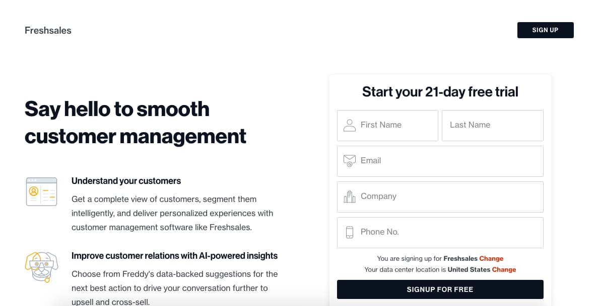 Programas de control de ventas: Freshsales