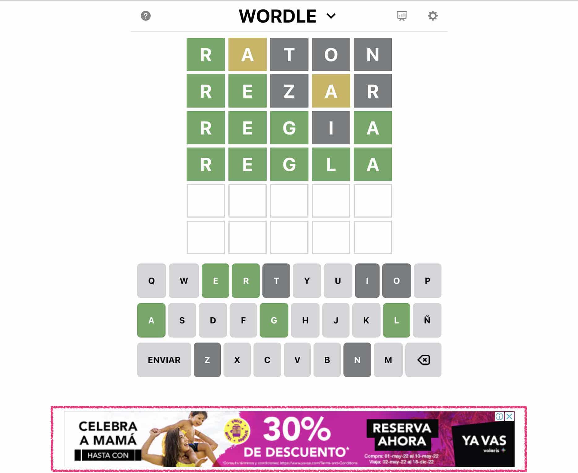 Ejemplo de publicidad display floor AD en Wordle