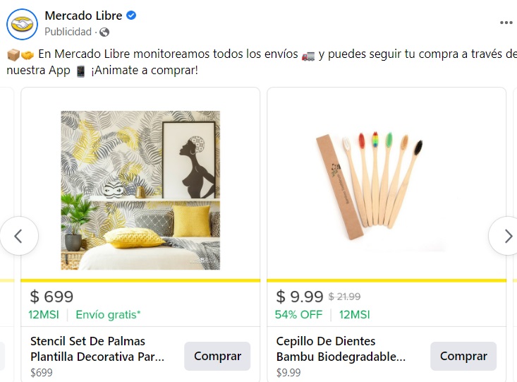 Publicidad en Facebook: ejemplo de Mercado Libre