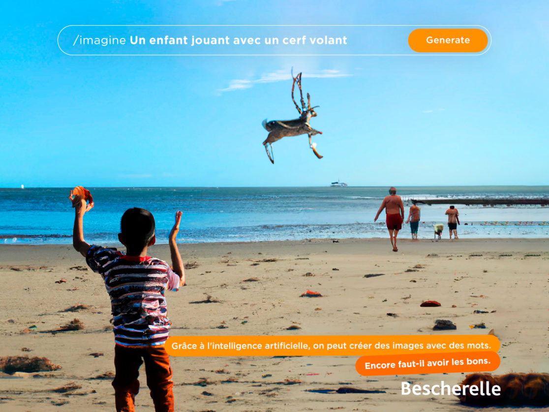 affiche de pub pour le bescherelle créée avec l'ia