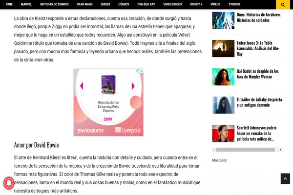 Ejemplo de publicidad online de display