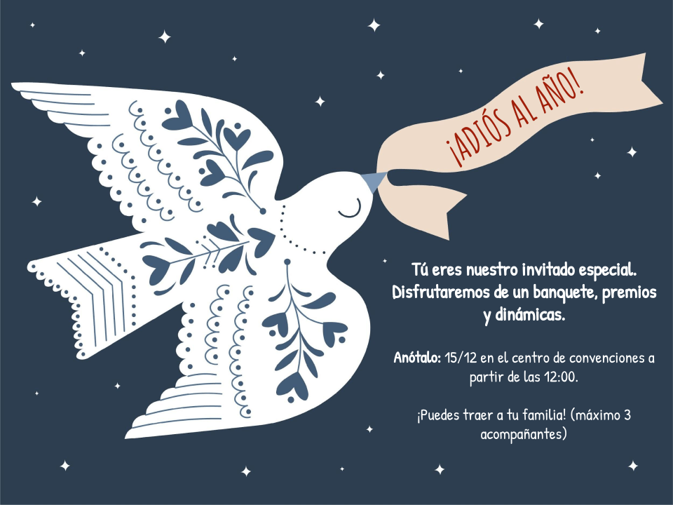 Invitación de fiesta de fin de año con invitados extra