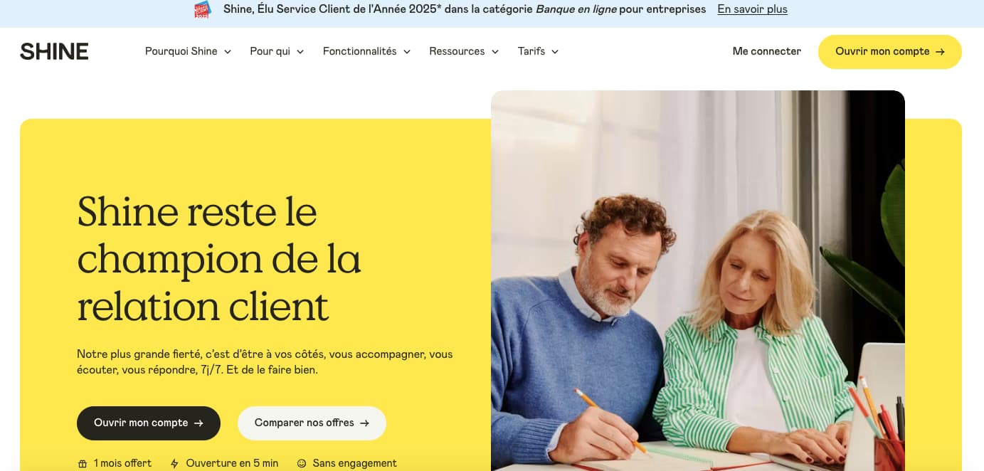 site shine service client annee 2025