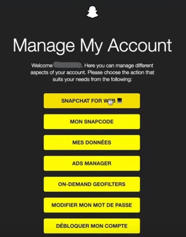 gérer son compte snapchat