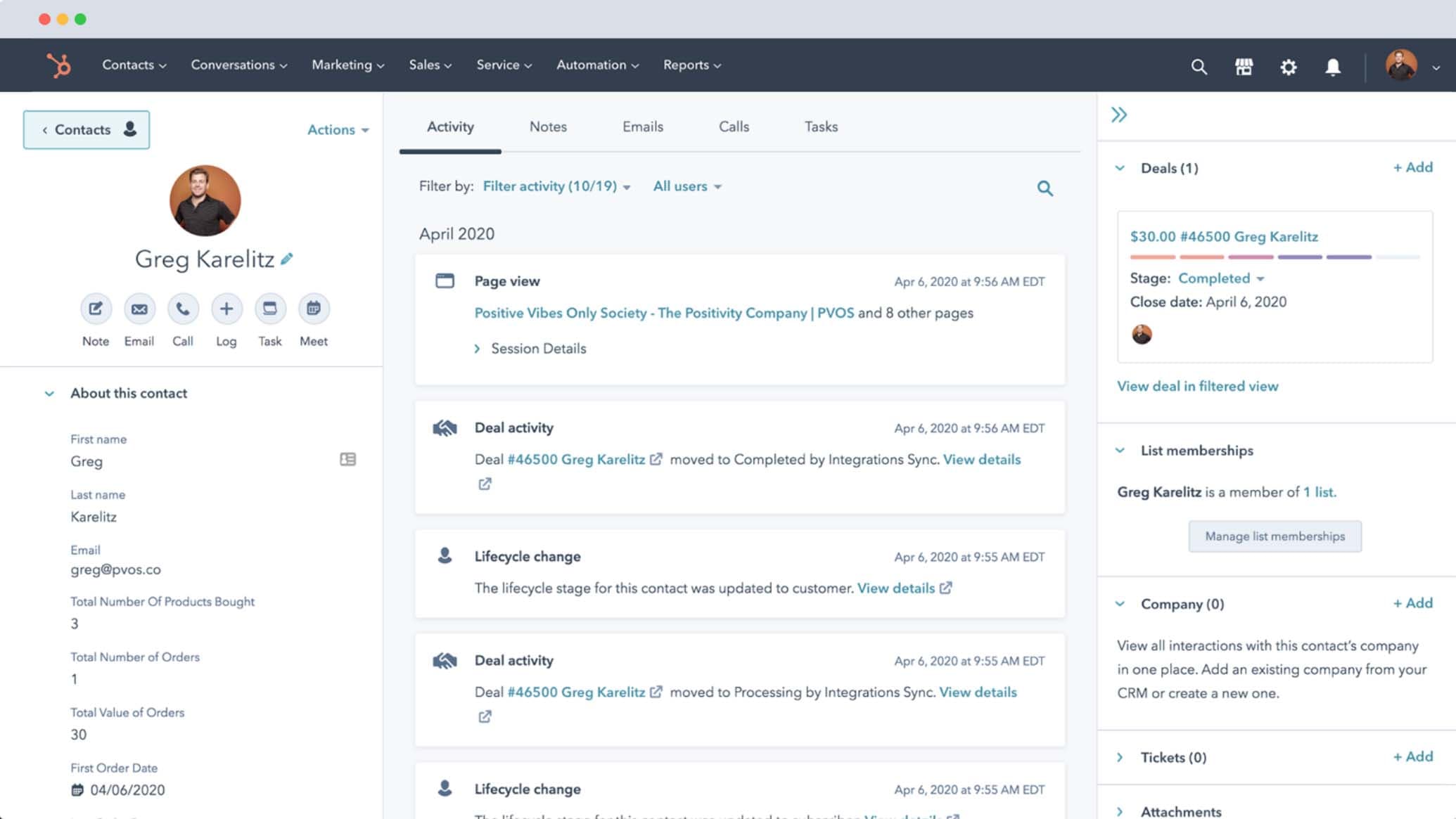 Software para reducir el abandono del carrito de compra: HubSpot para WooCommerce
