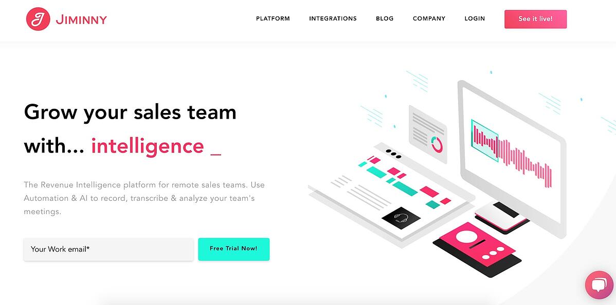 Cómo grabar una llamada con clientes, software de Jiminny