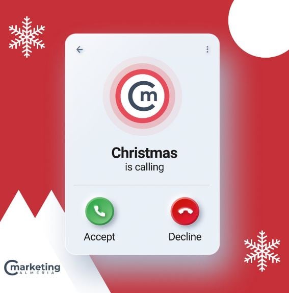 Tarjeta de navidad para marketeros: llamada