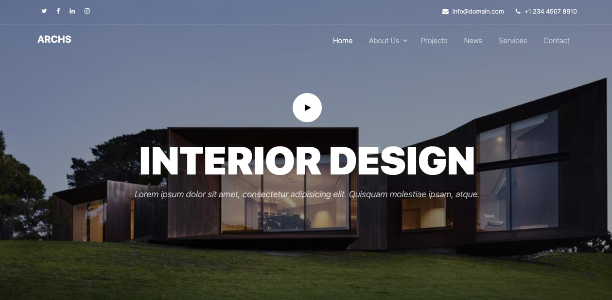 Plantilla gratuita para landing page: Arch