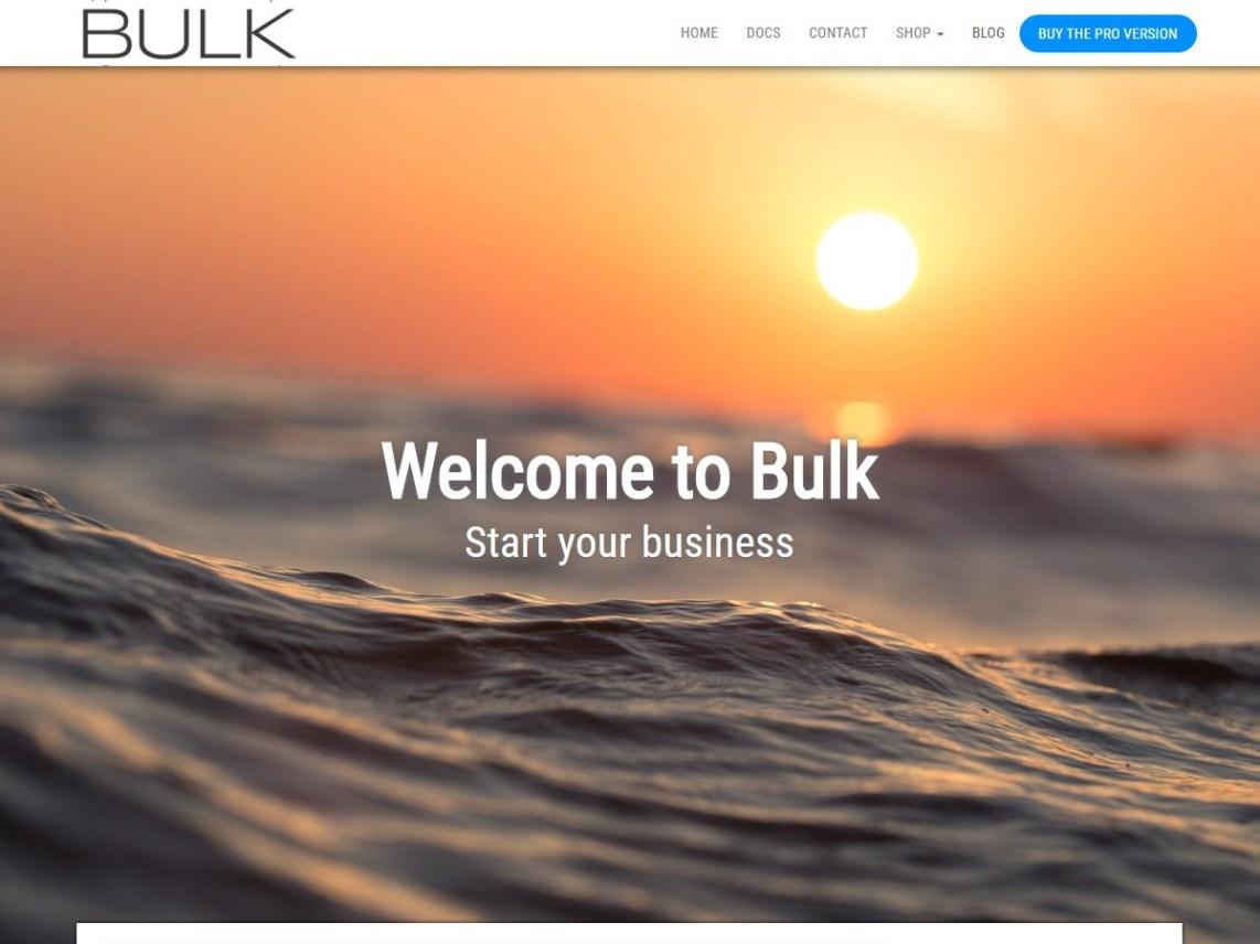 Plantilla gratuita para landing page: Bulk