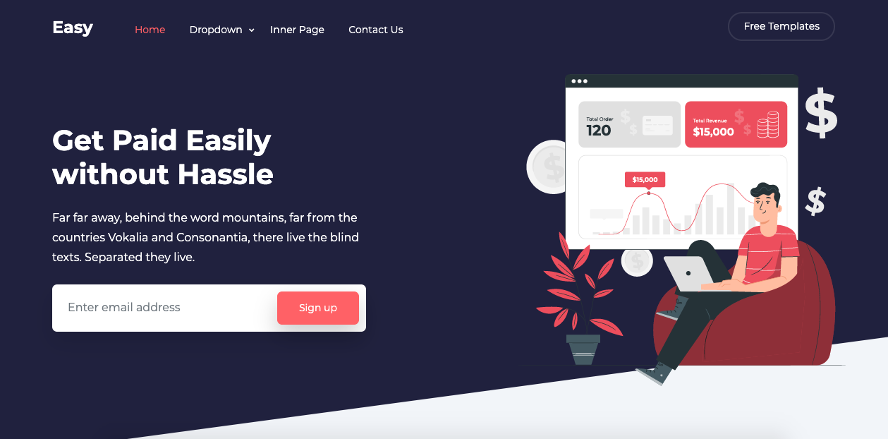 Plantilla para landing page: Easy