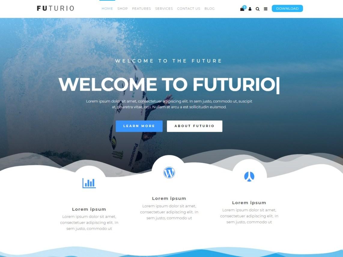 Template gratuito para landing page: Futurio