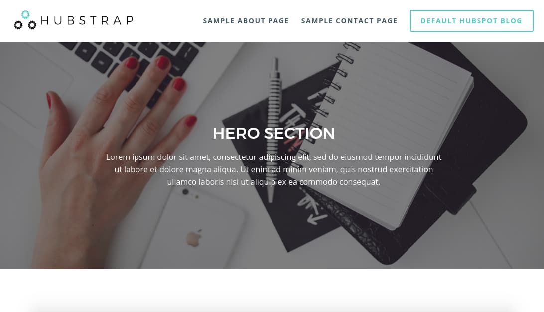 Plantilla para landing pages: Hubstrap