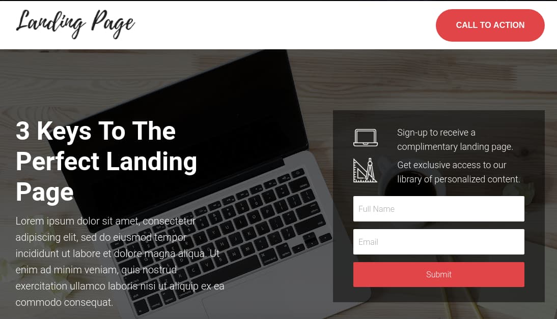 Template gratuito para landing page: Landing Form