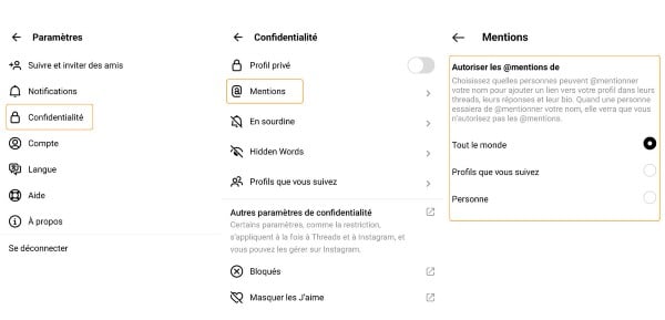 exemple threads paramètres