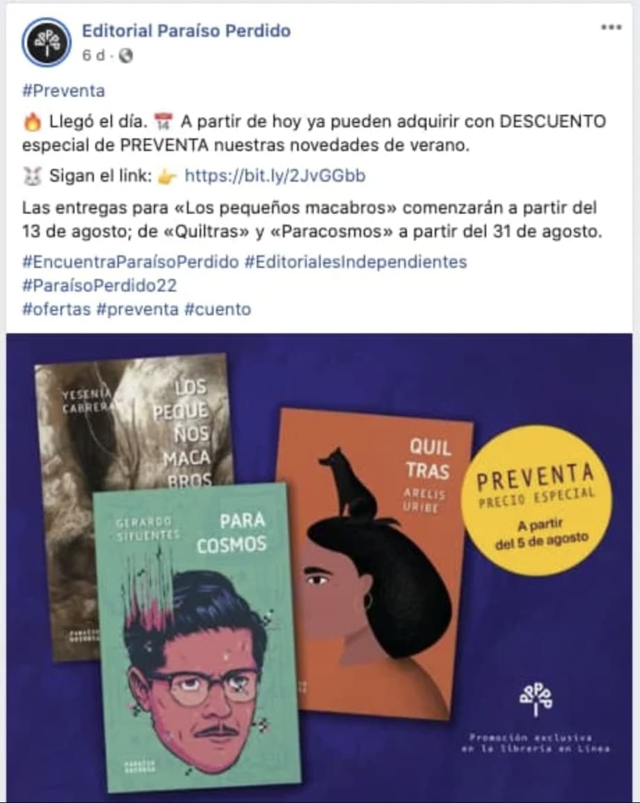 Ejemplo de tipo de descuento para introducir un nuevo producto de Paraíso Perdido