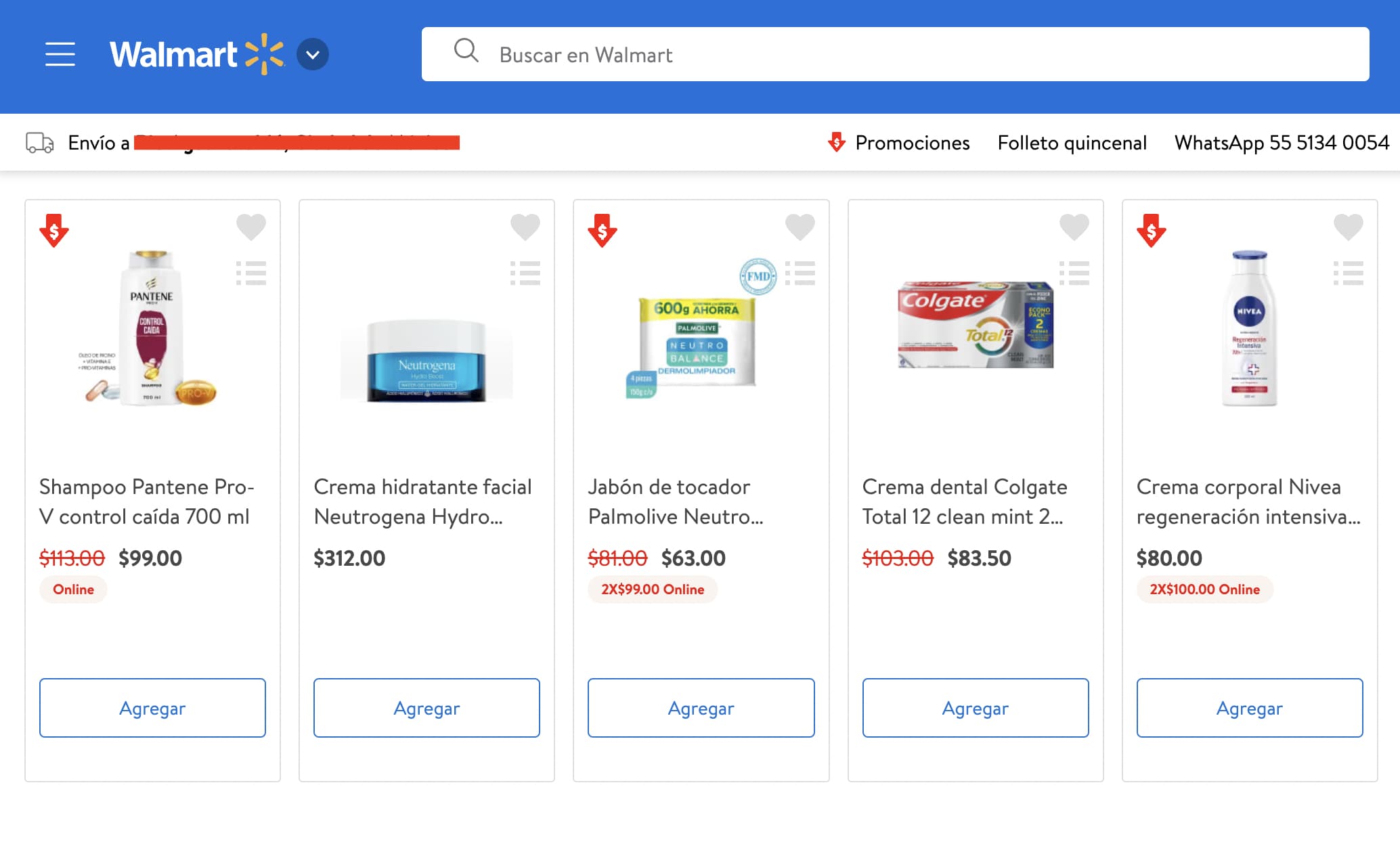 Ejemplo de tipo de descuento para incentivar de Walmart