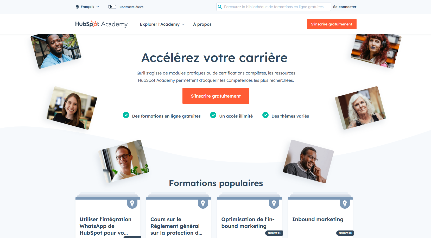 La page web de HubSpot Academy