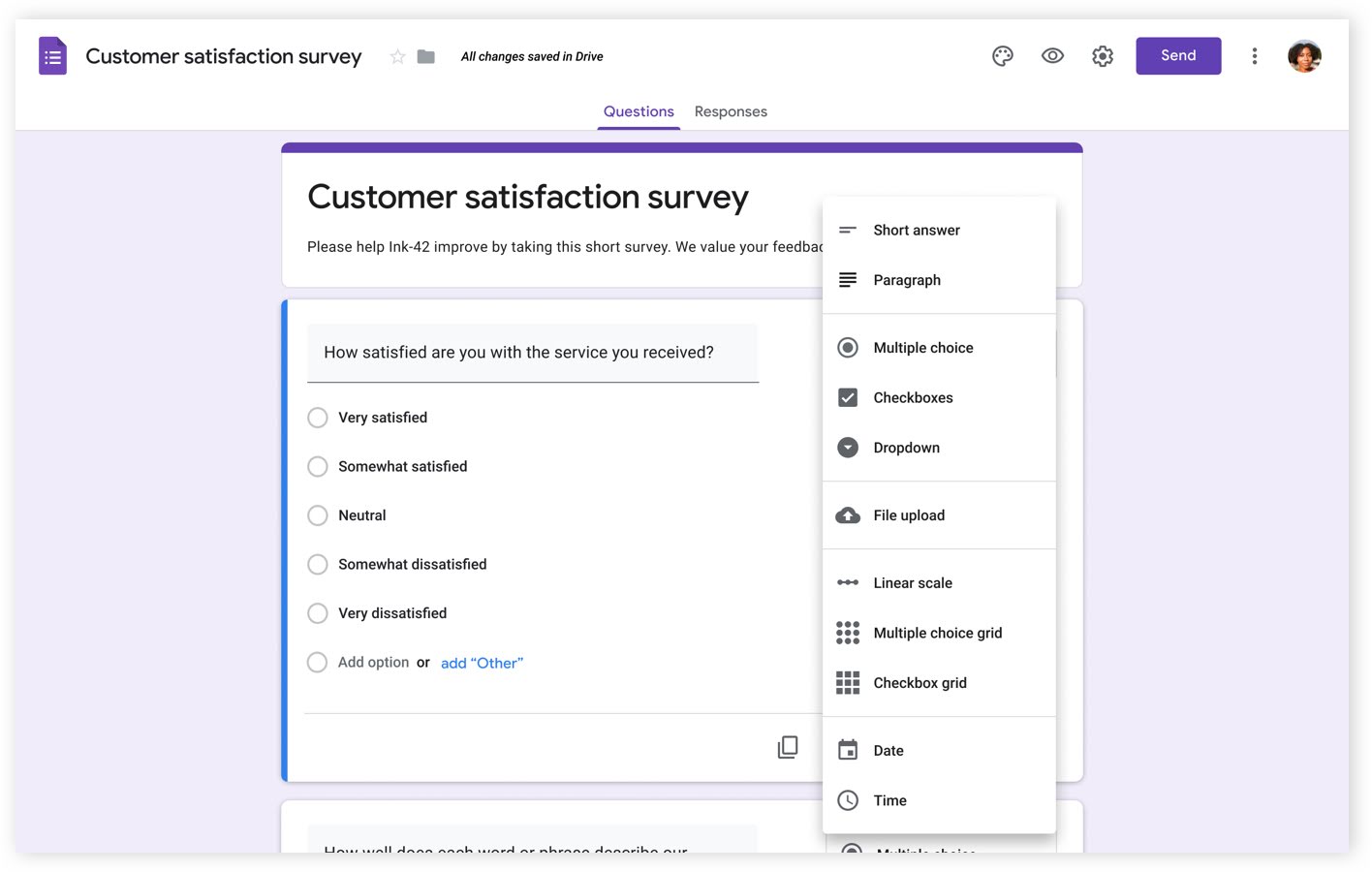 créer un quiz avec Google Forms