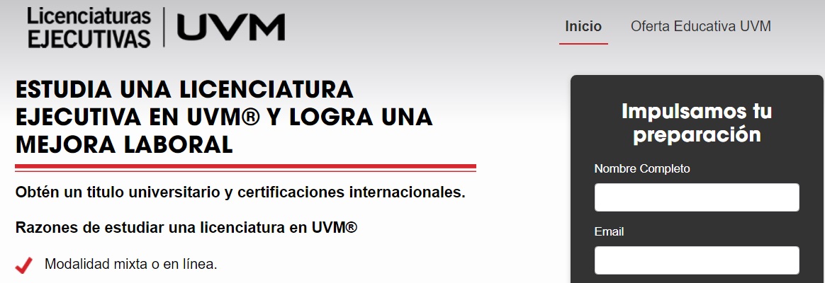 Ejemplo de squeeze page: UVM
