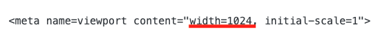 Código HTML viewport iPad