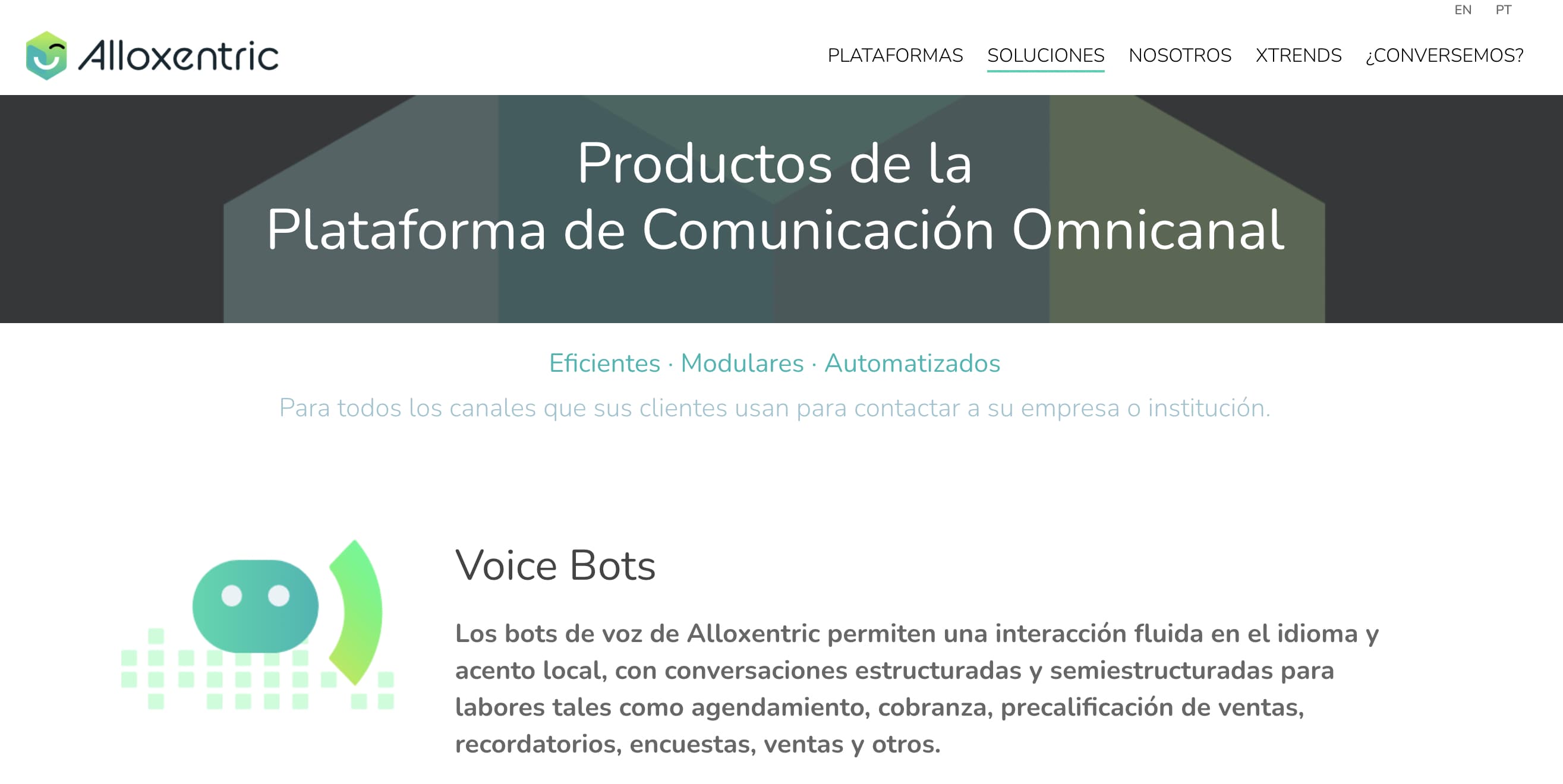 Ejemplo de voicebot para empresas: Alloxentric