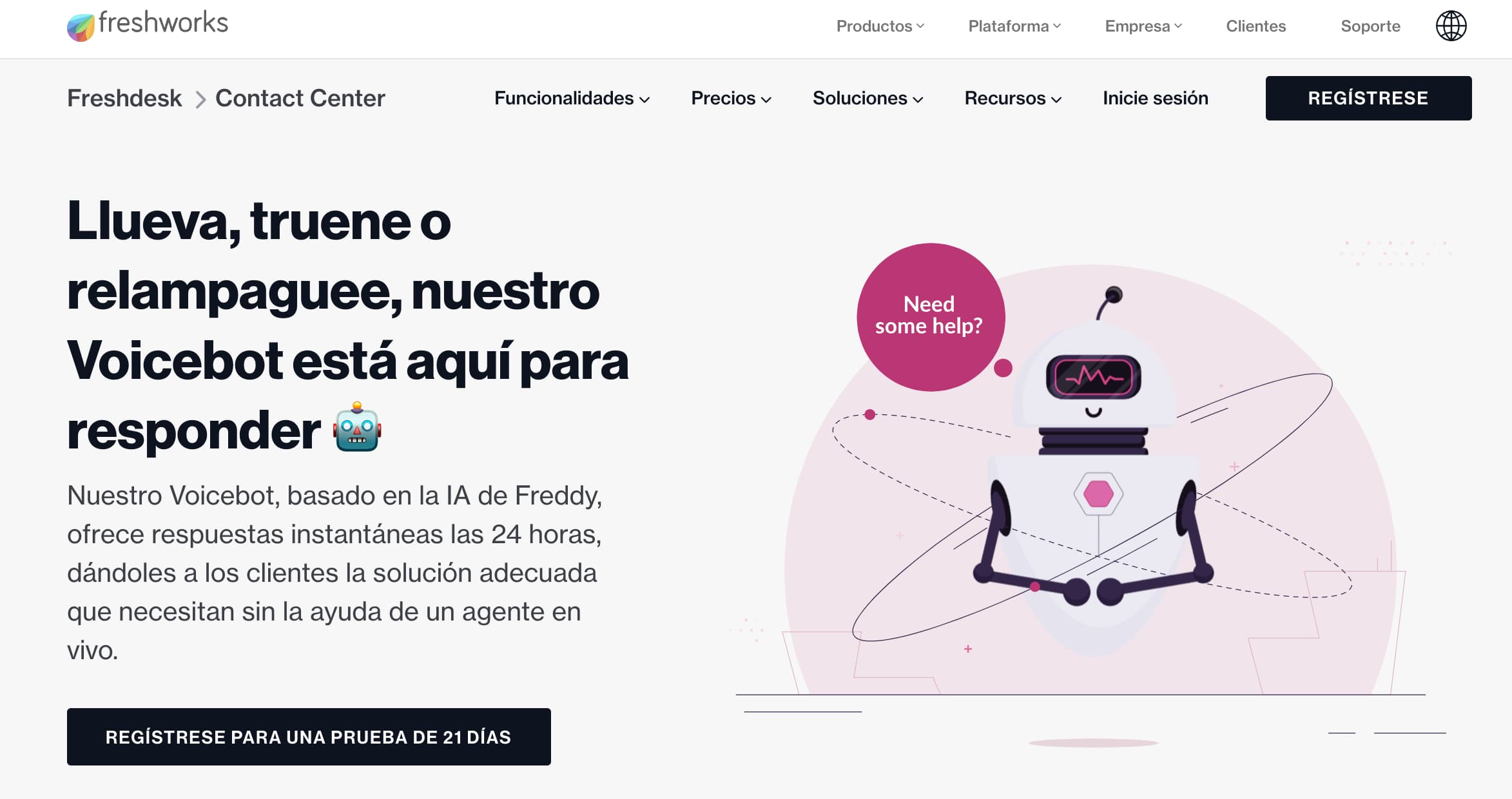 Ejemplo de voicebot para empresas: Freshdesk