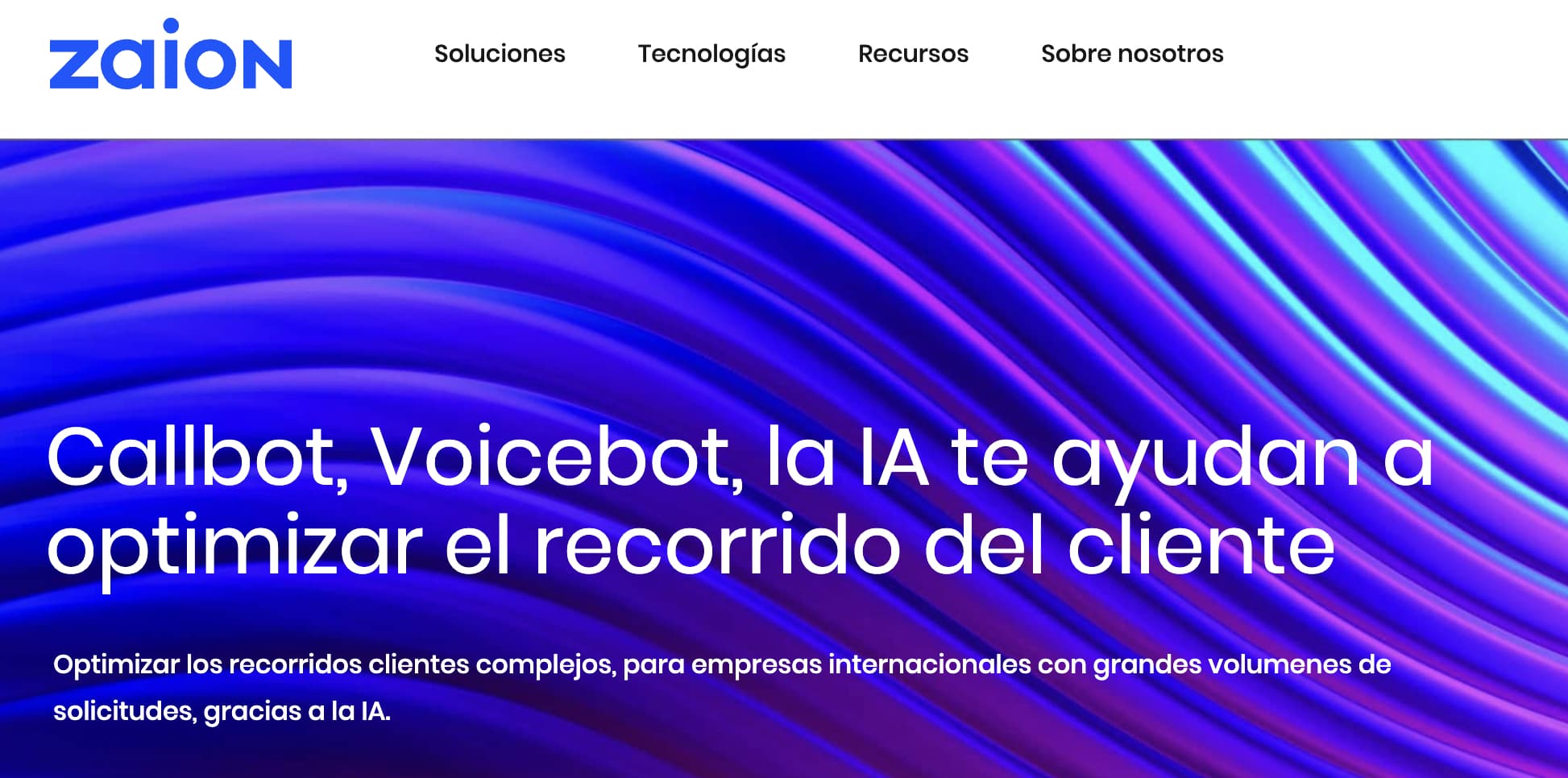 Ejemplo de voicebot para empresas: Zaion
