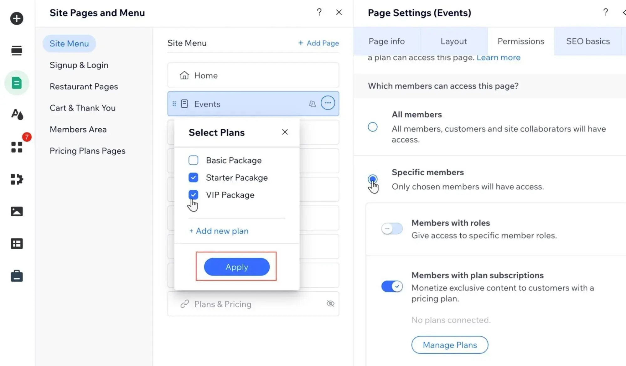 how to make content members only in wix.https://support.wix.com/en/article/pricing-plans-making-site-pages-members-only