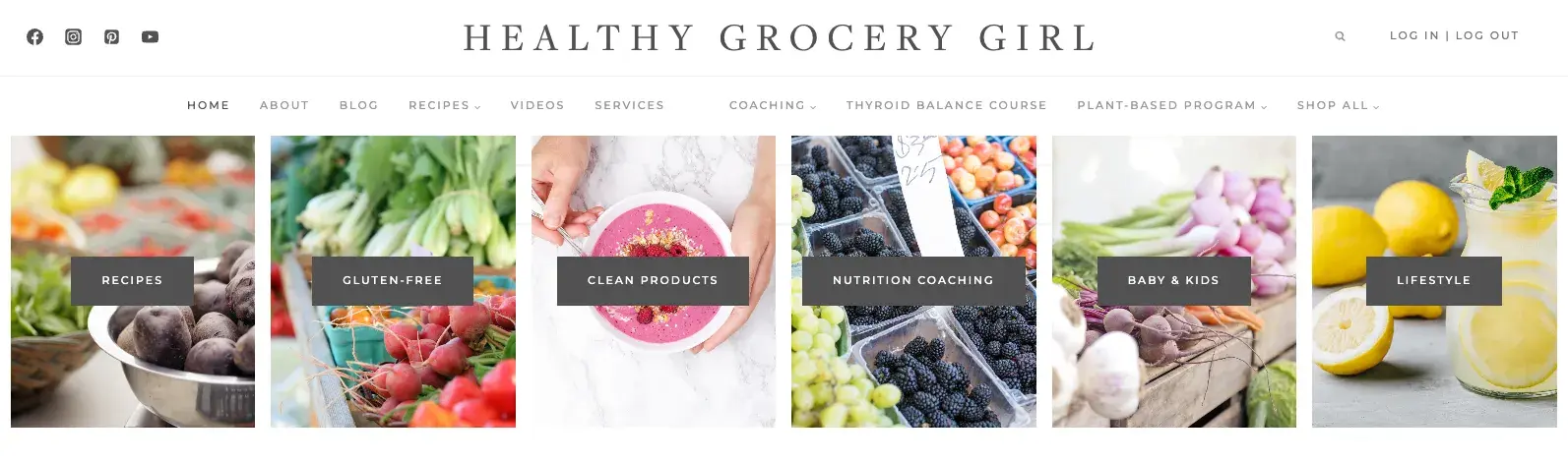 membership website ideas: recipes example from healthy grocery girl