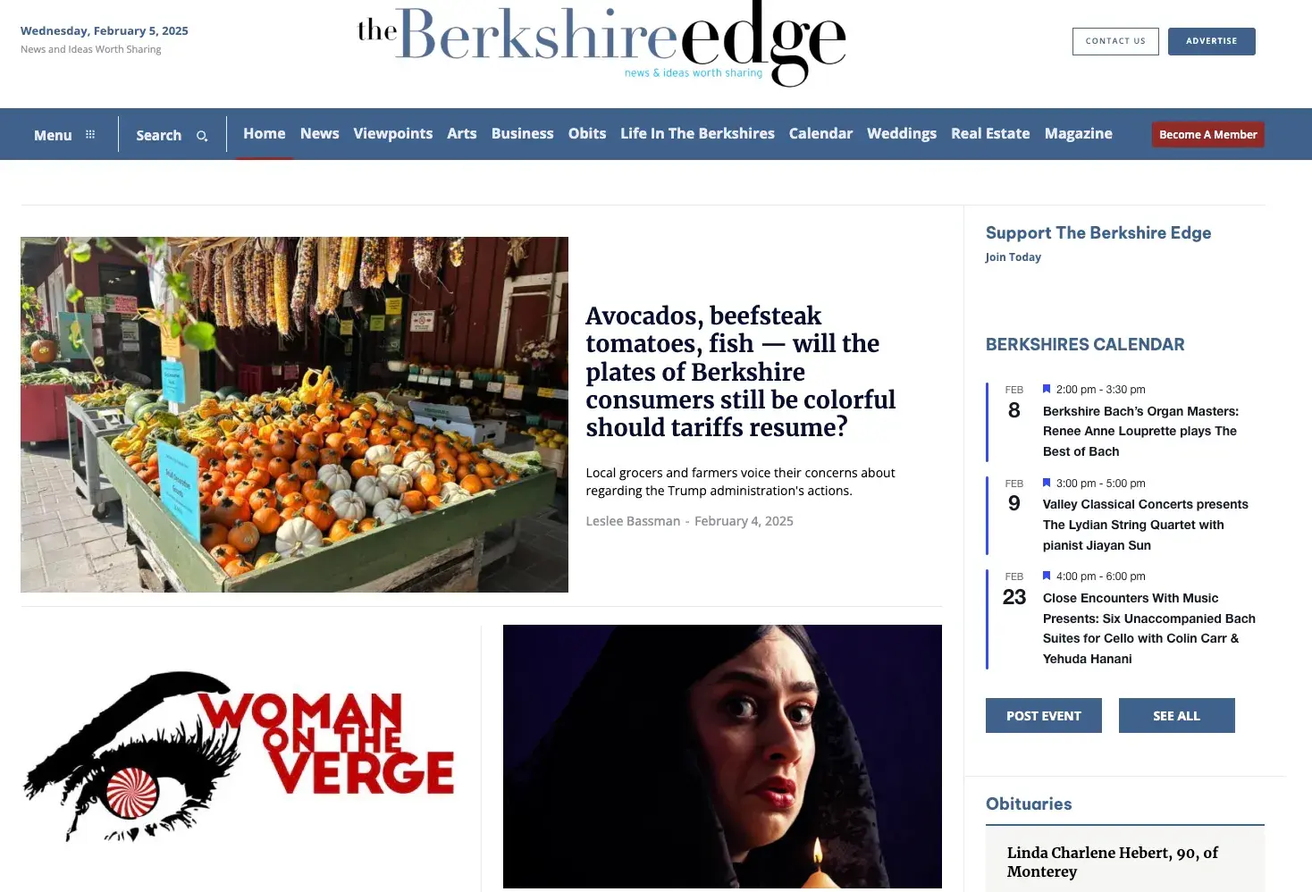membership website ideas: news & entertainment from berkshire edge