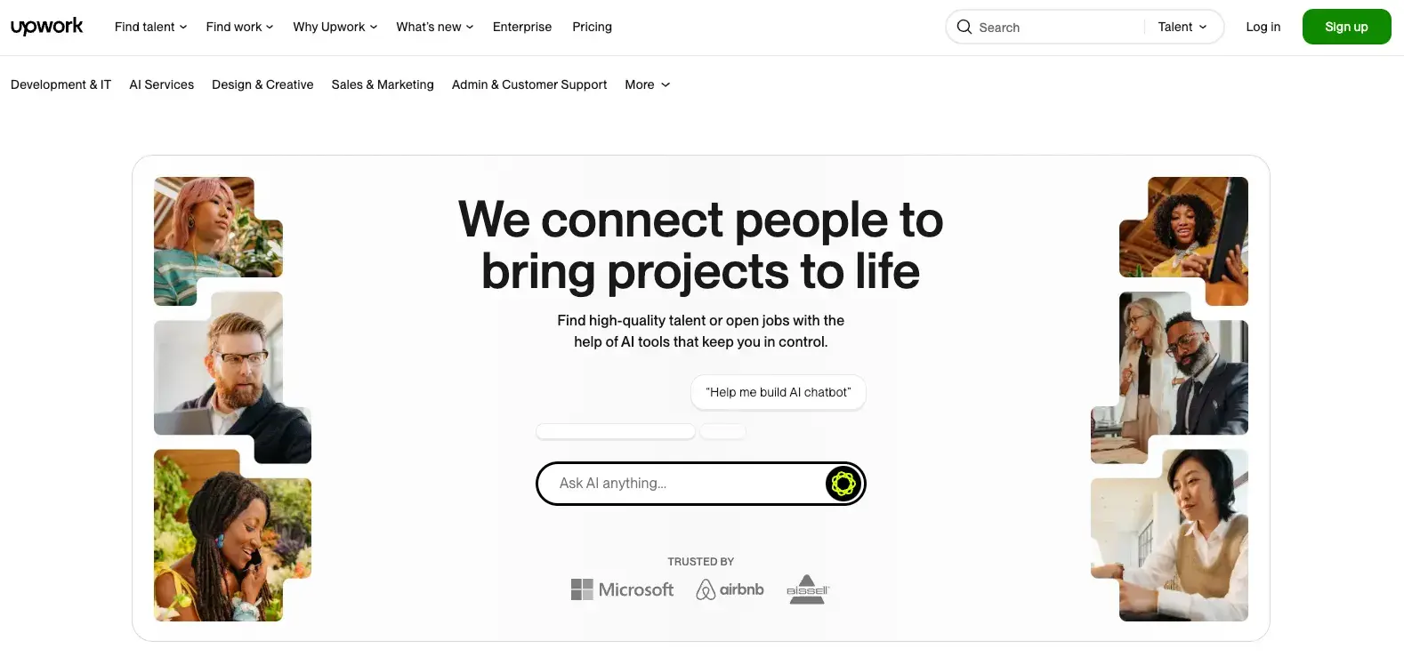 membership website ideas: upwork is a service-based site