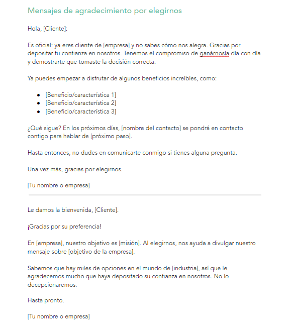Cómo crear mensajes para agradecer a tus clientes