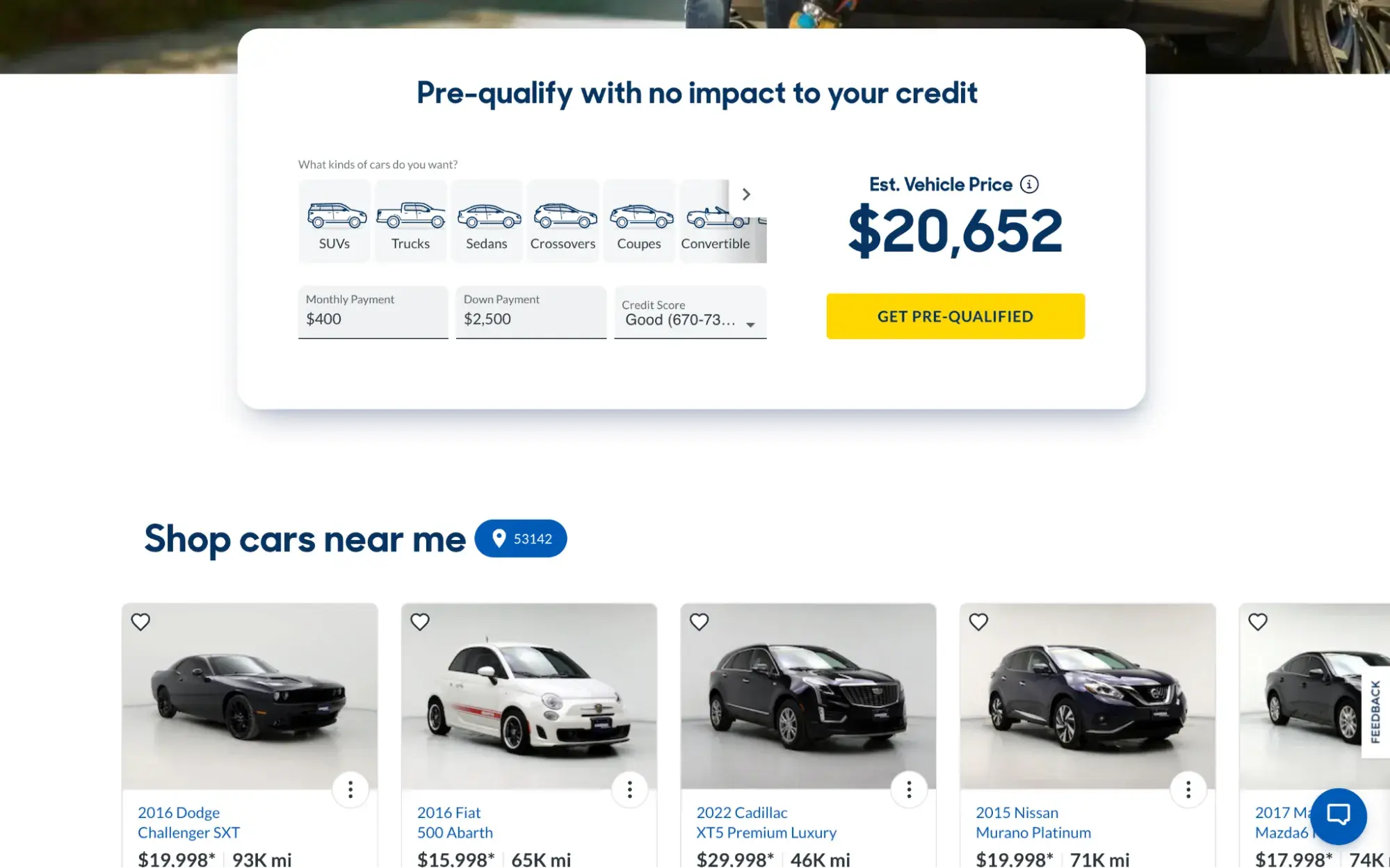 modular website design from carmax