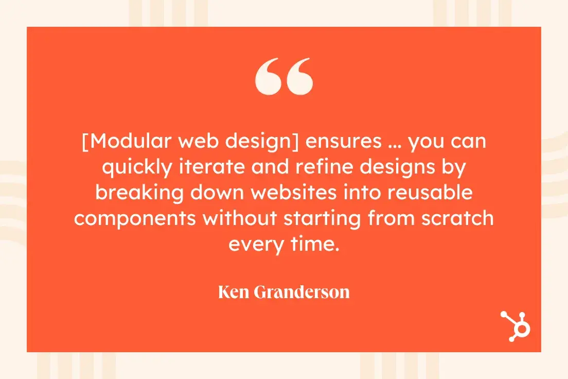 pull quote on benefits of modular website design