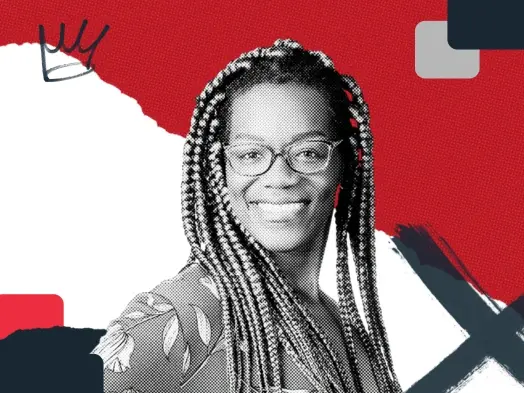Moni Oloyede, a smiling woman with glasses