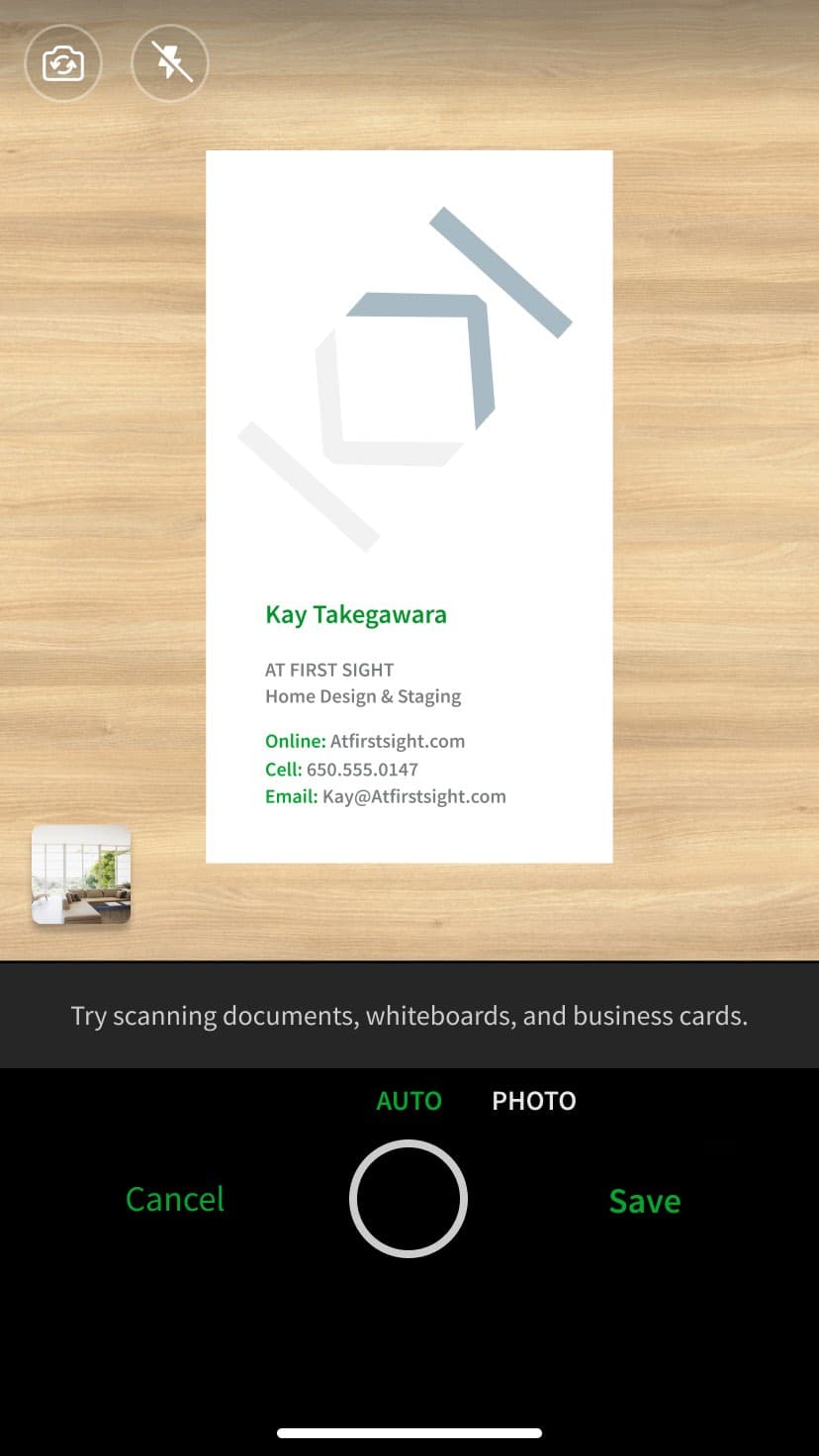 networking apps for business, Evernote Scannable contact note