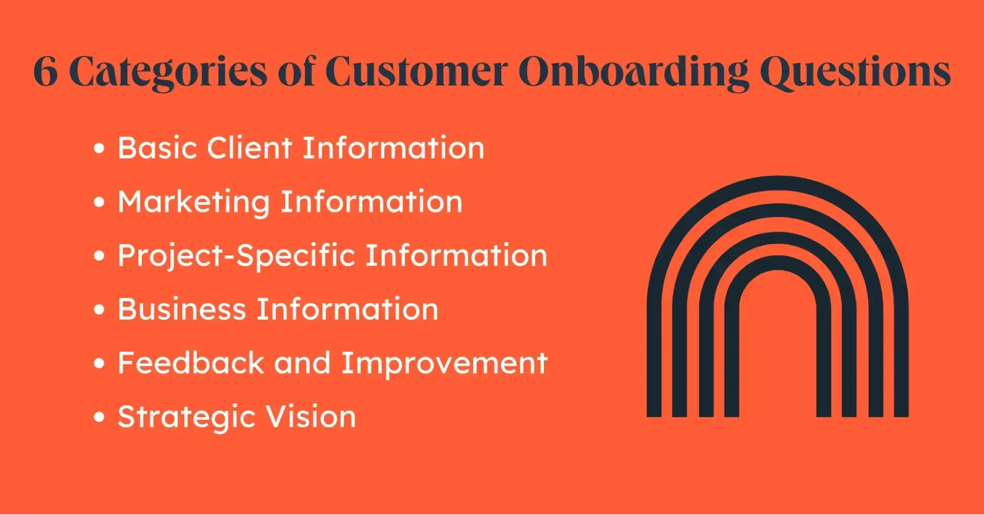 new client checklist, 6 categories for customer onboarding questionnaires