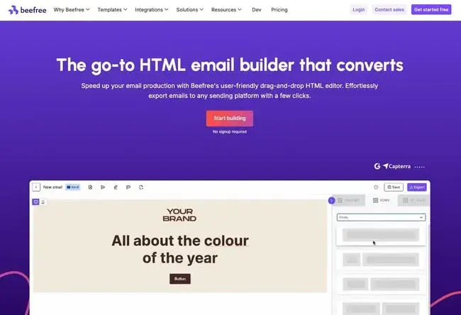 email newsletter template from beefree