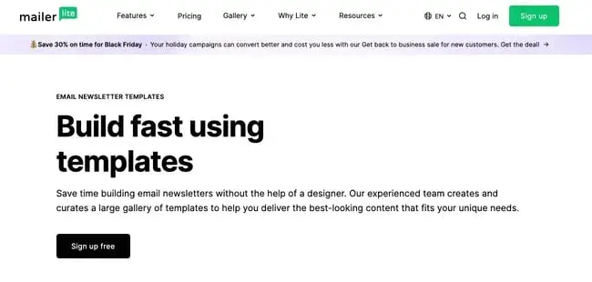 email newsletter template from campaign mailerlite