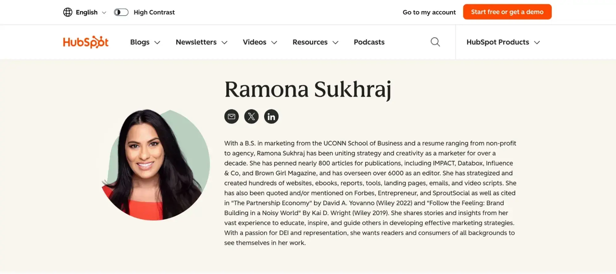 off-page seo, example of an author bio aiding E-E-A-T signals