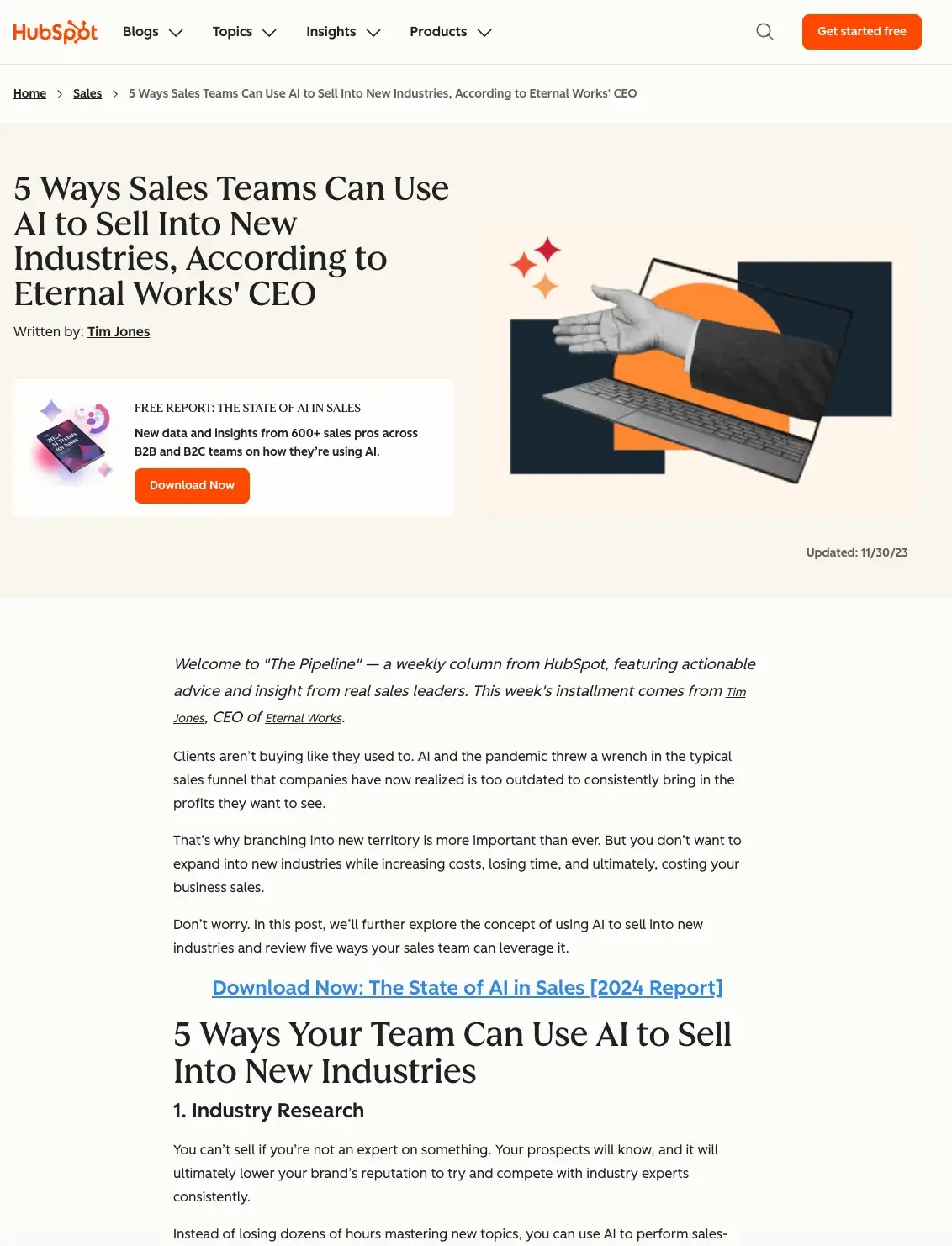 organic marketing example of guest blogging