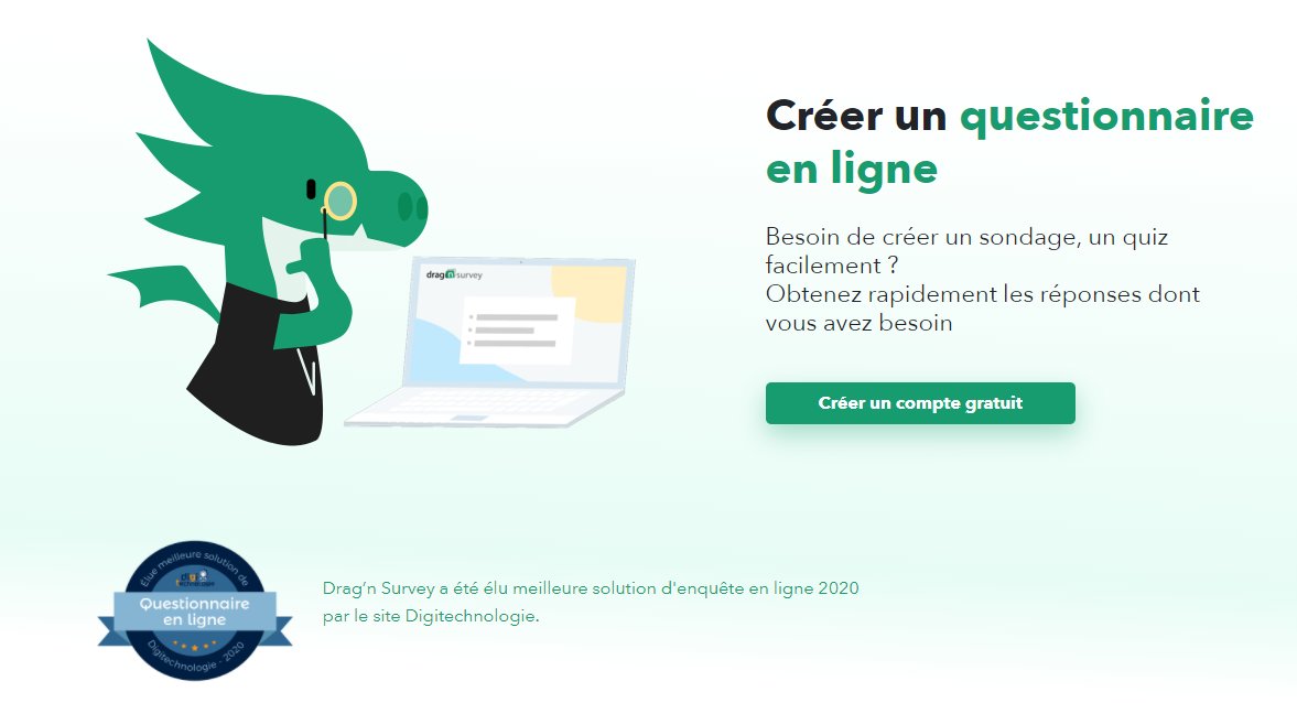 outil questionnaire en ligne gratuit Drag'n Survey