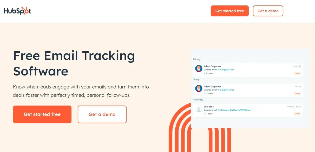 Screenshot of 51Թϡs free email tracking paid ad landing page