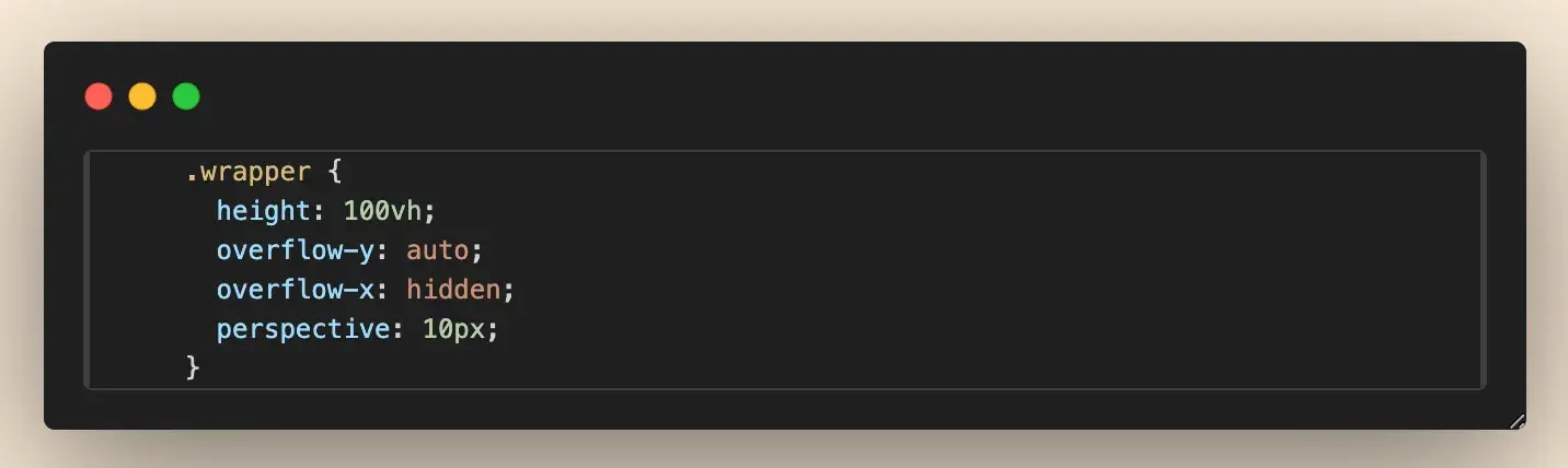 parallax scrolling : wrapper class css