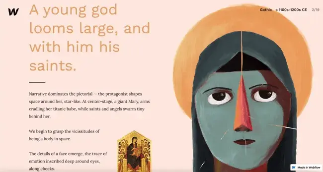 parallax website examples: web design & art history