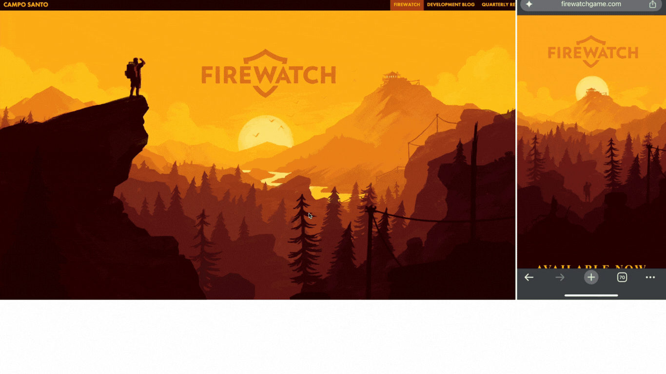parallax website examples: firewatch