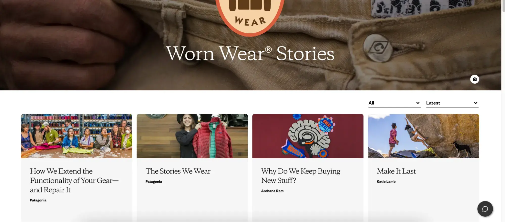 patagonias worn wear stories, testimonial page examples